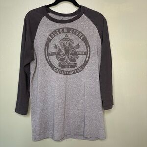Volcom Stone Gray Graphic Raglan Tee
